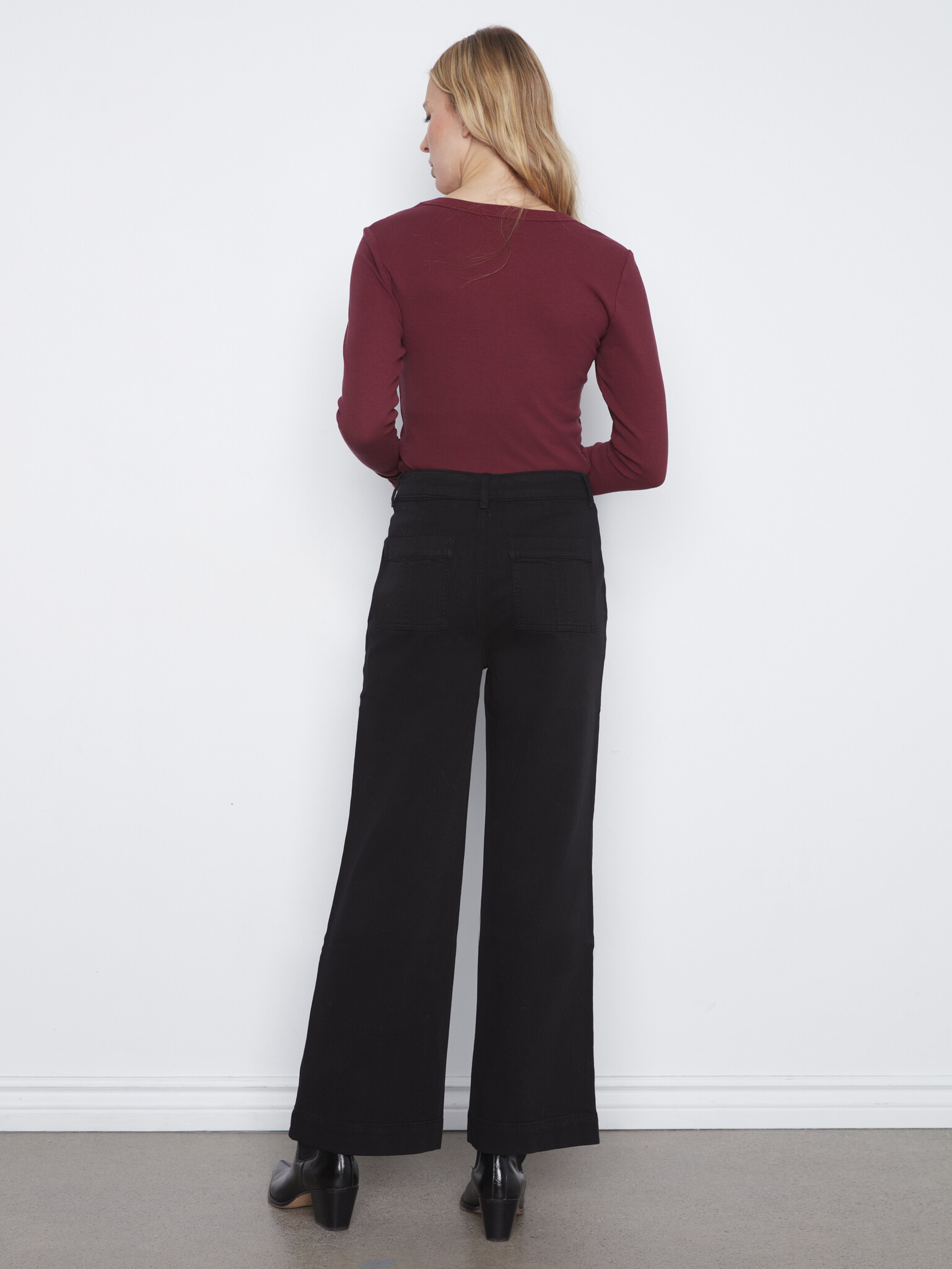 Charlie B Wide Leg Button Front Pants With Patch Pockets C5835/667C -FW26