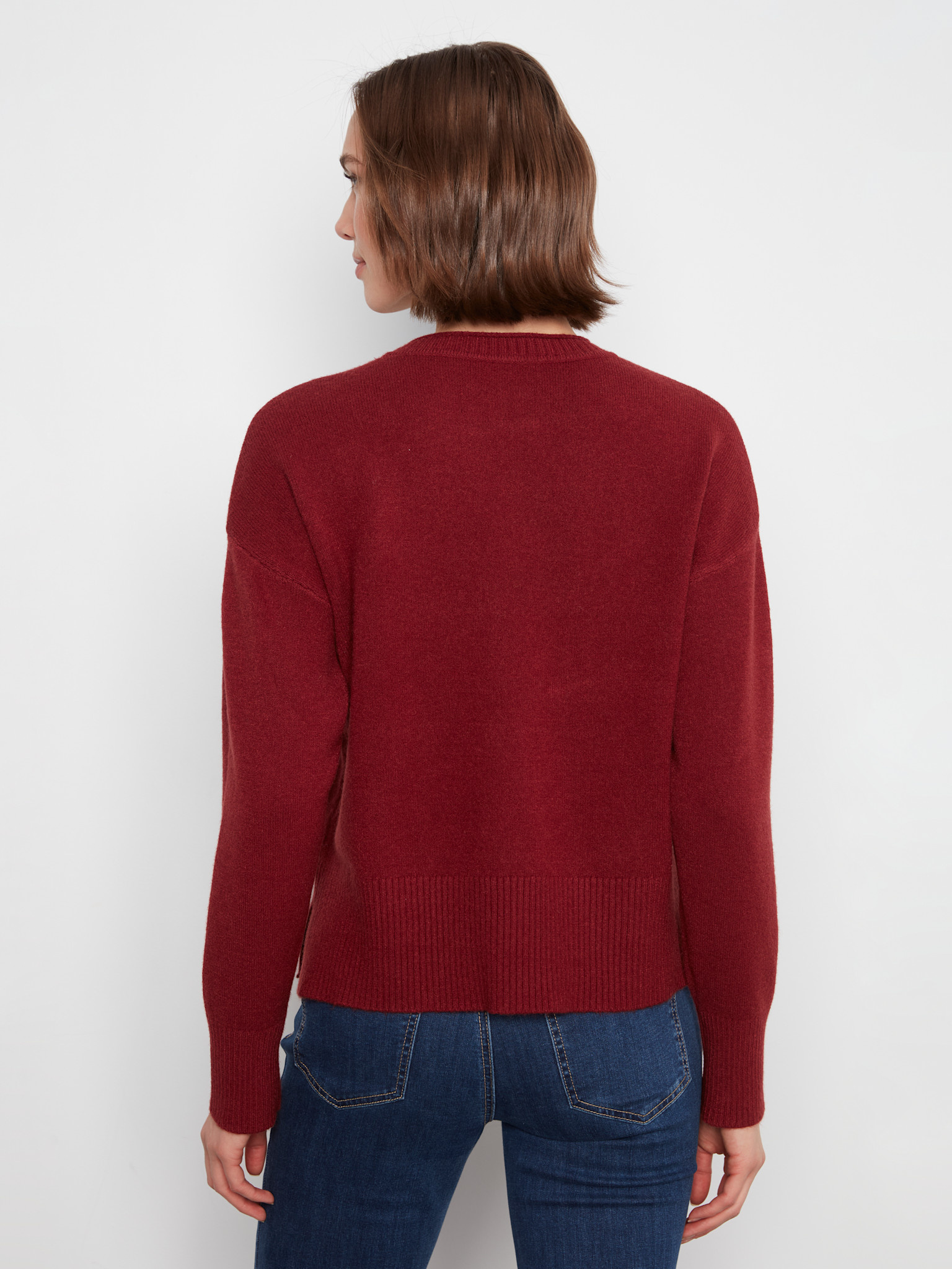 Charlie B Crew Neck Cropped Sweater with Pocket C2052/736A -FW26