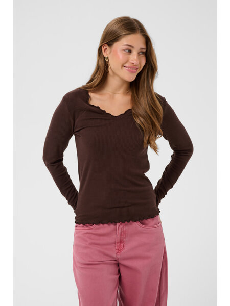 Cream CRRibba LS V-neck Tshirt 10615480-FW26
