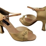 Very Fine Very Fine CD2158 2.5" Tan Satin Ballroom Shoes