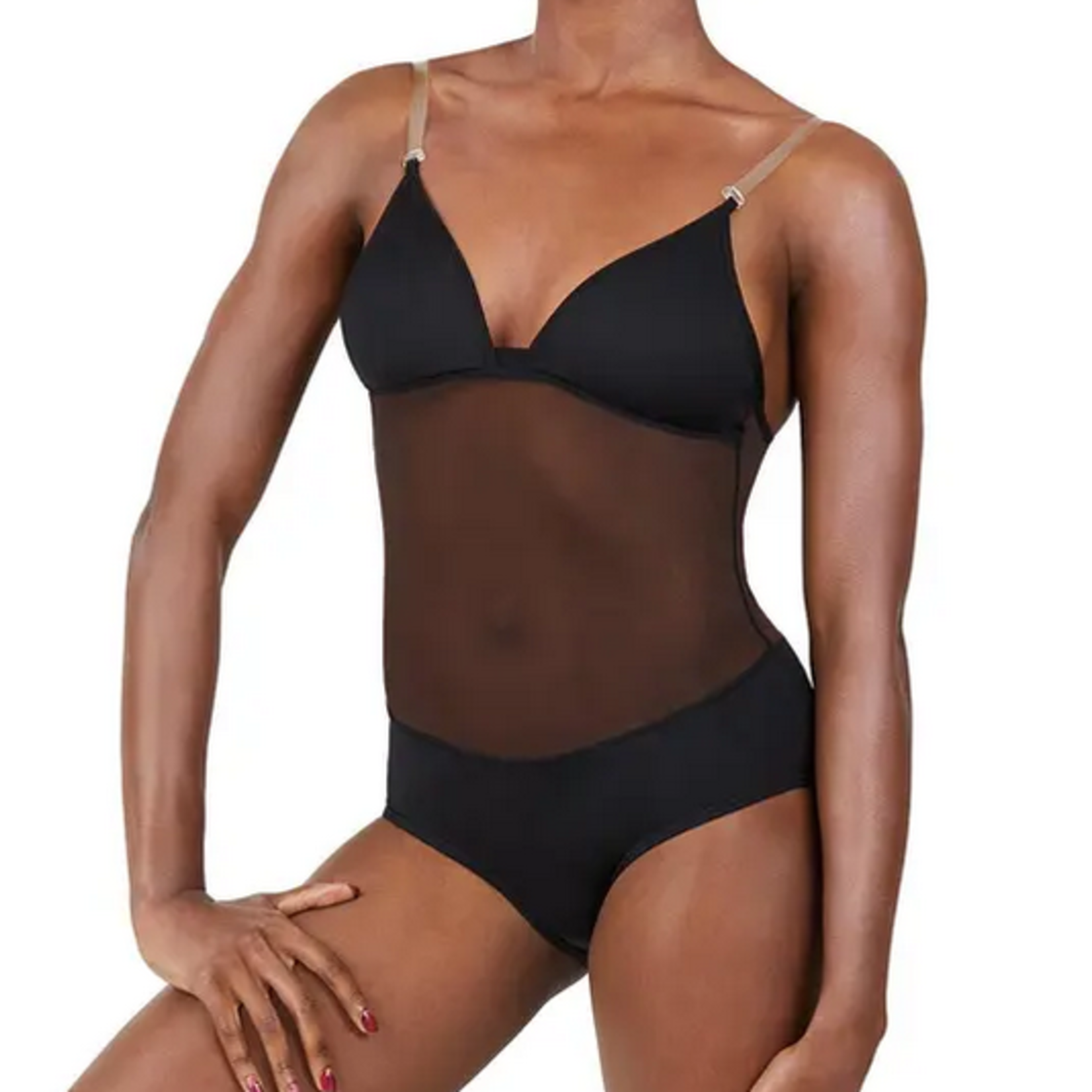 Capezio Capezio 3763W Plunge Neck Mesh Midriff Leotard