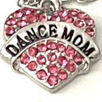 CJ Merchantile CJ Merchantile N66 Pink Rhinestone Dance Mom Heart Necklace