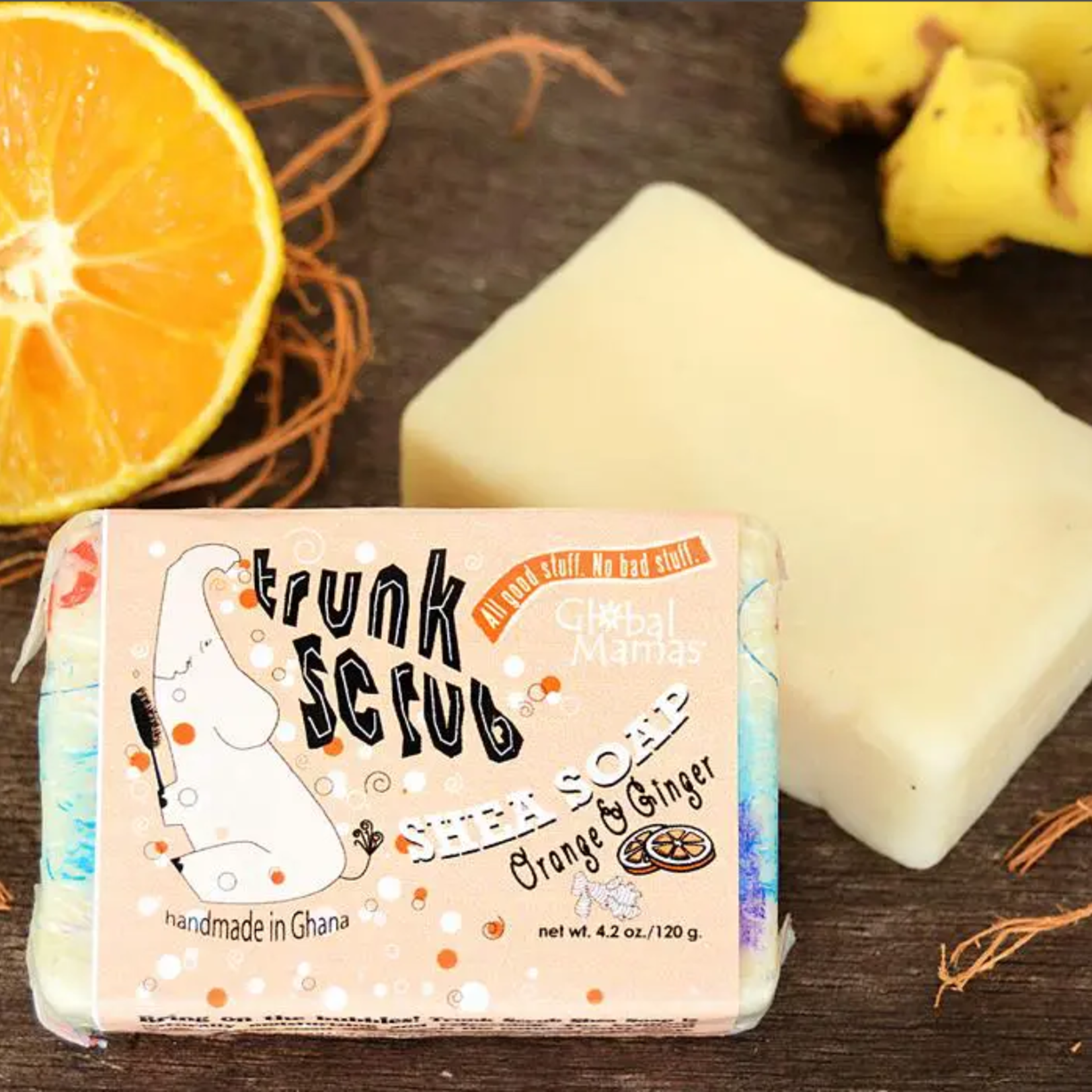 Global Mamas Global Mamas Trunk Scrub Orange & Ginger Shea Soap