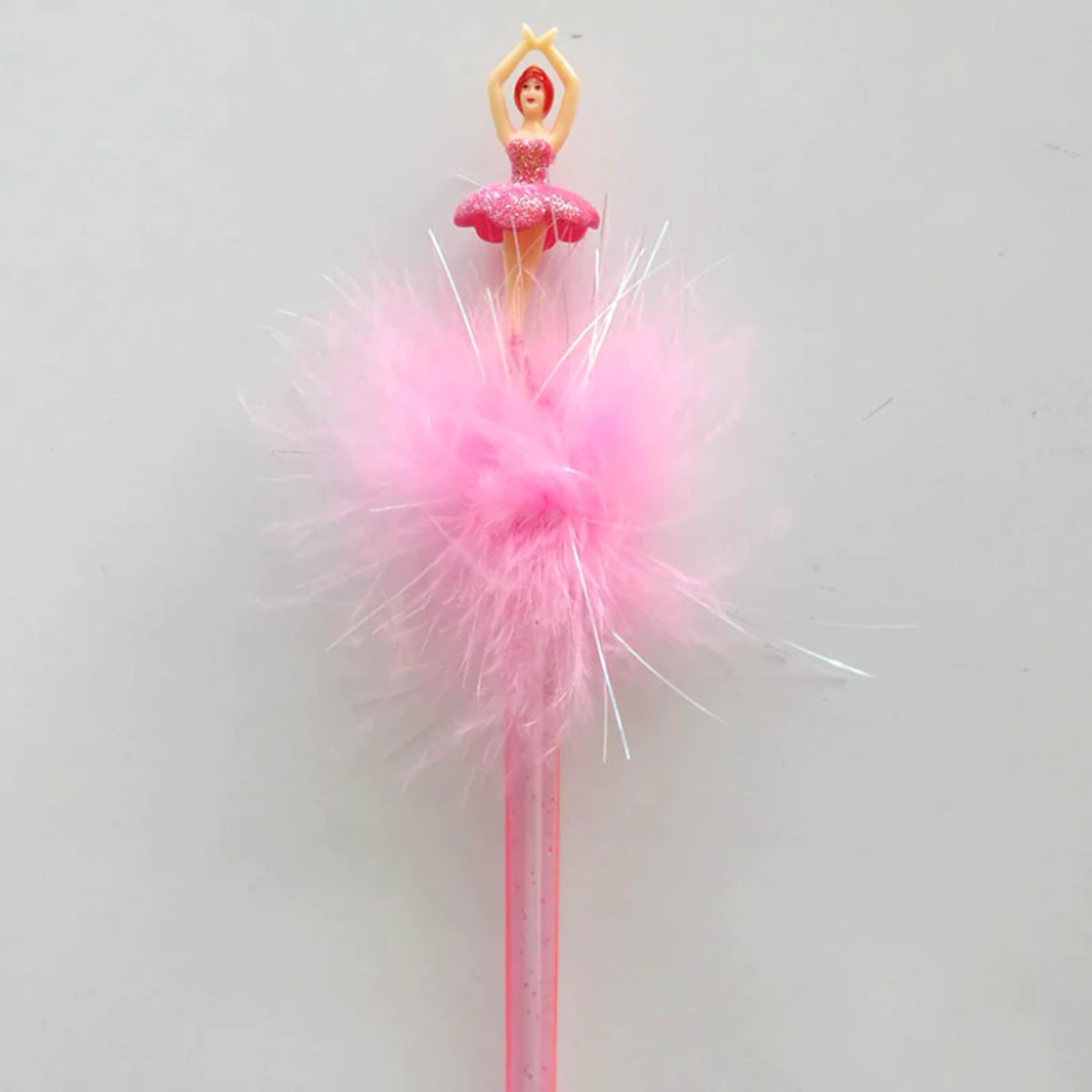 Nutcracker Ballet Gifts Ballerina with tutu Pink Furry Ball Pen