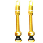 RideFast RideFast Nut Jobs Tubeless Valves, 46mm Pair- Gold