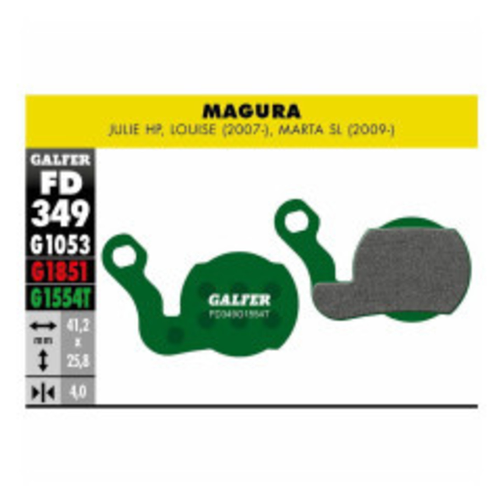 Galfer Galfer Disc Brake Pads, Pro G1554T, Magura - Julie HP, Louise (2007-), Marta SL (2009-)