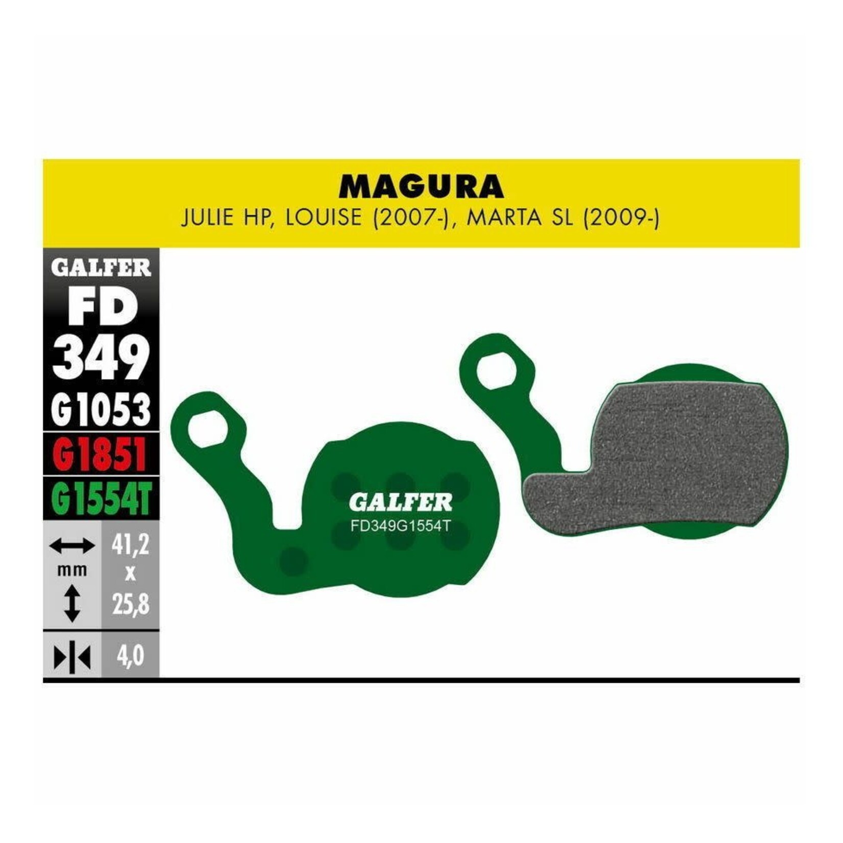 Galfer Galfer Disc Brake Pads, Pro G1554T, Magura - Julie HP, Louise (2007-), Marta SL (2009-)