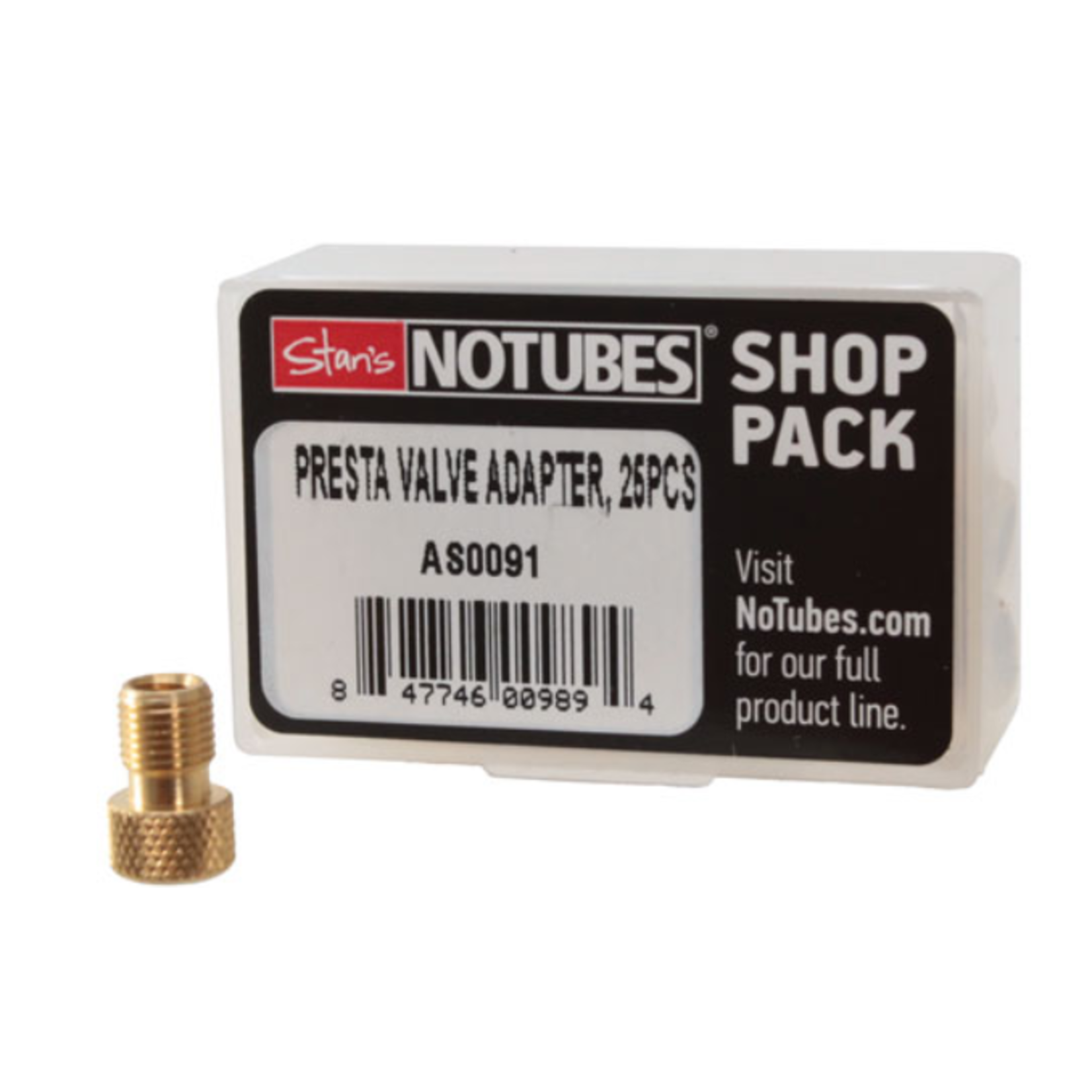 No Tubes Stan's Presta Valve Adapters Shop Pack 25pcs