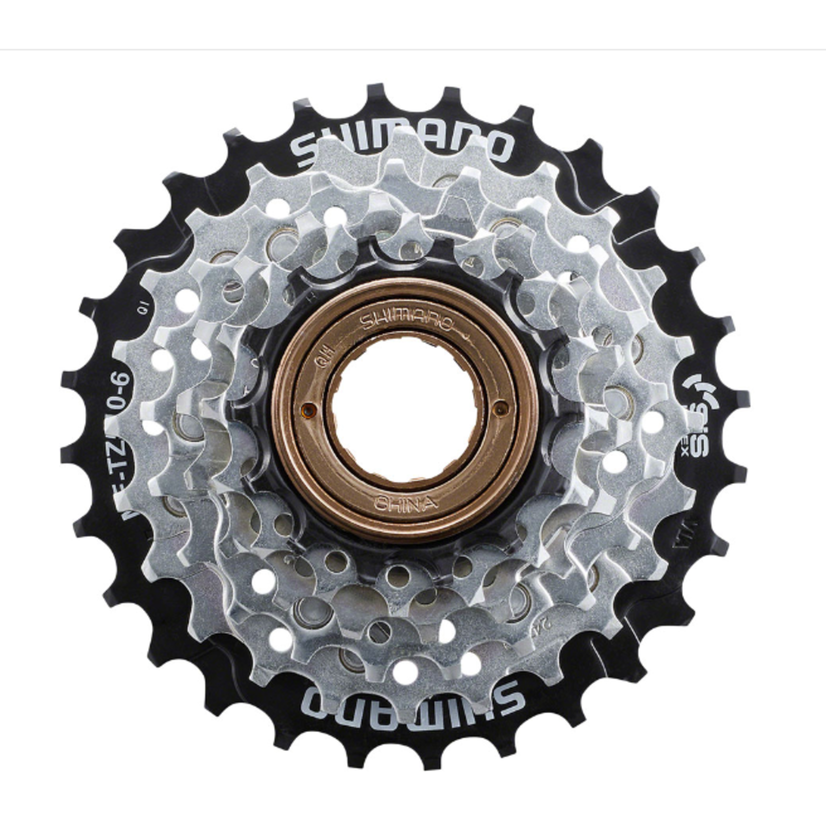 Shimano MULTIPLE FREEWHEEL SPROCKET, MF-TZ510 14-28T, 6-SPEED, 14-16-18-21-24-28T, W/SPOKE PROTECTOR