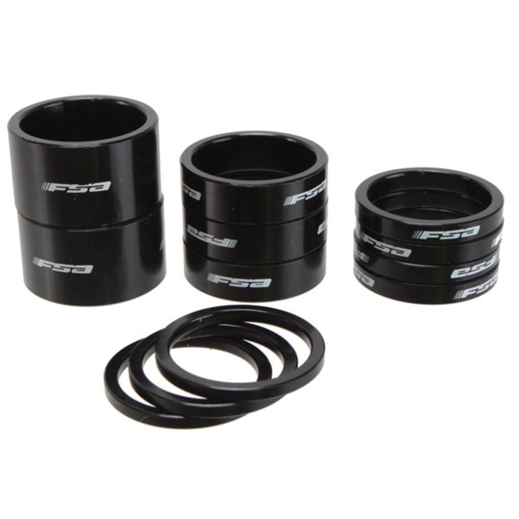 FSA FSA Aluminum Headset Spacer Pack, 1-1/8" 12/Bag