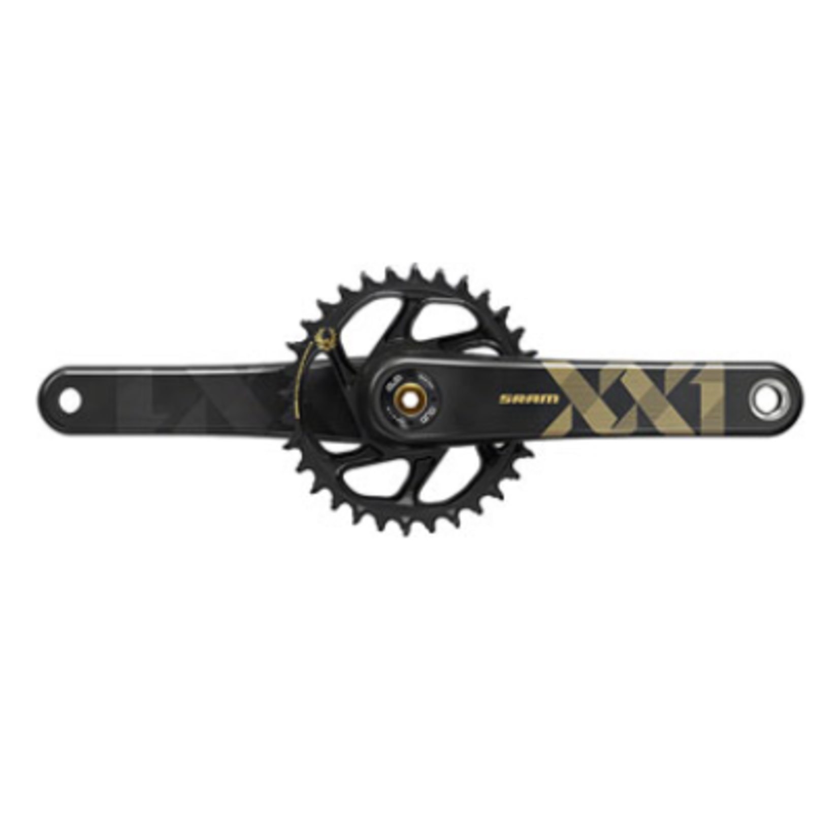 SRAM XX1 Eagle Carbon Boost Crankset - 170mm, 12-Speed, 34t, Direct Mount, DUB Spindle Interface, Black/Gold