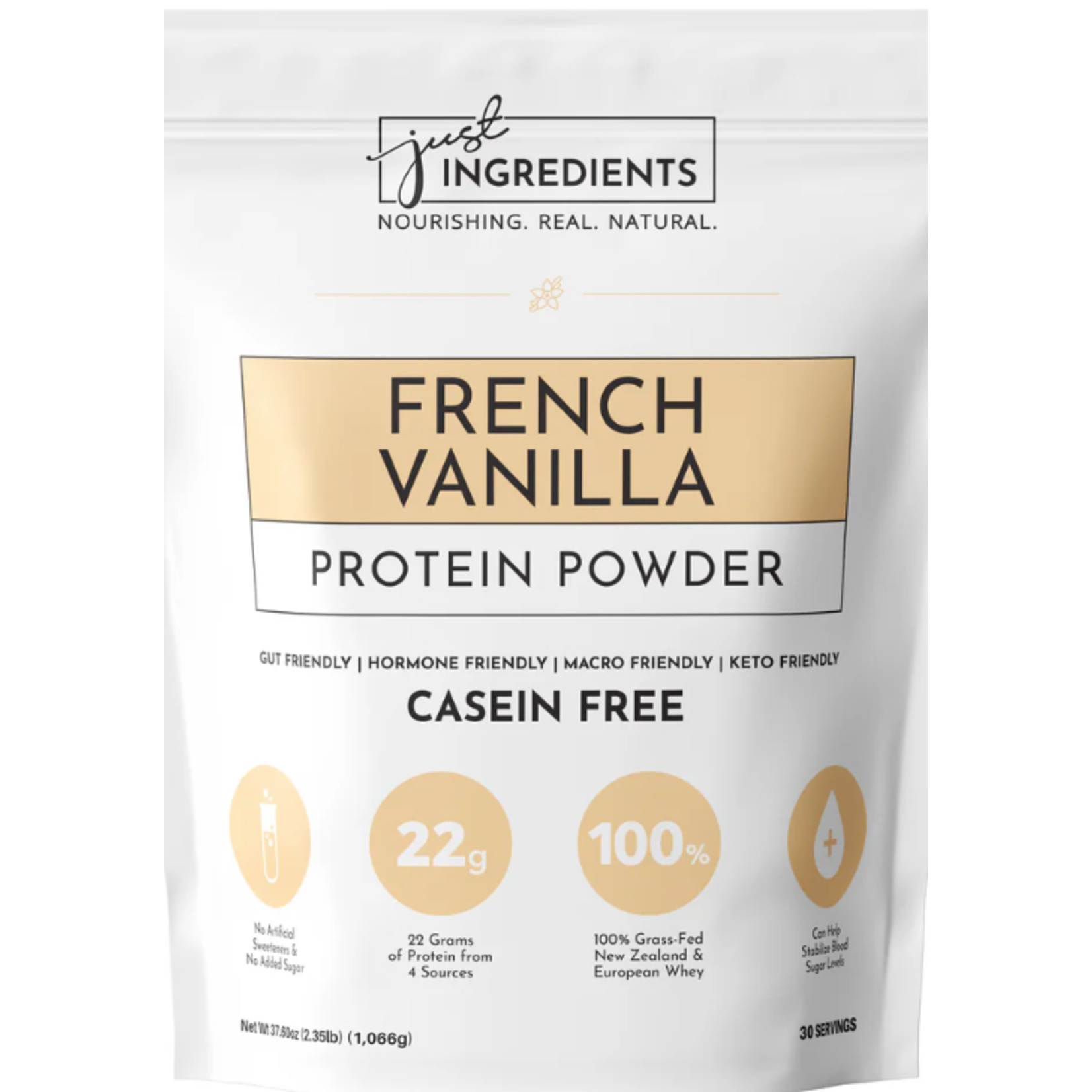 JUST INGREDIENTS (37.60OZ.) French Vanilla Protein Powder