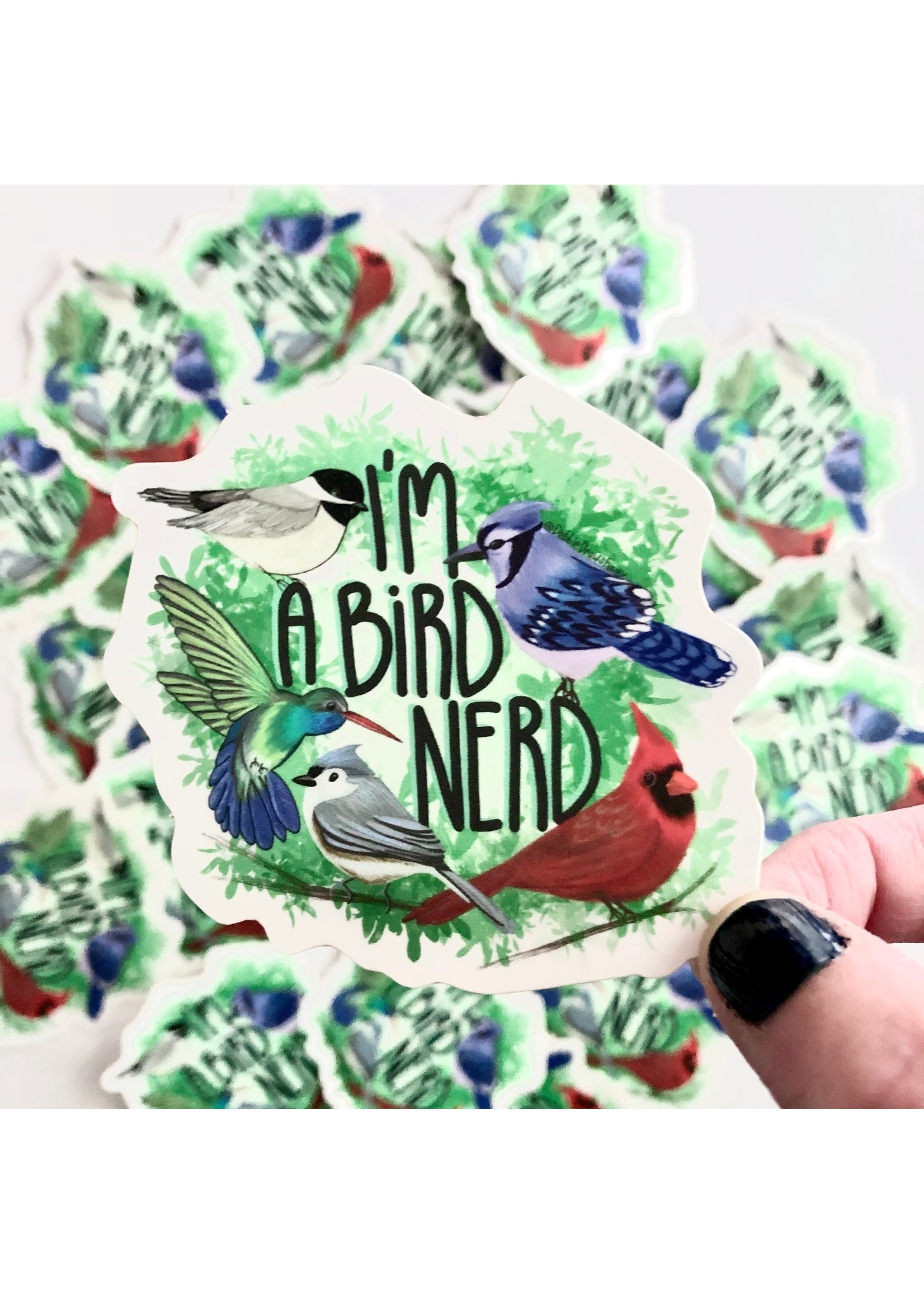 Debbie Draws Funny Bird Nerd Sticker