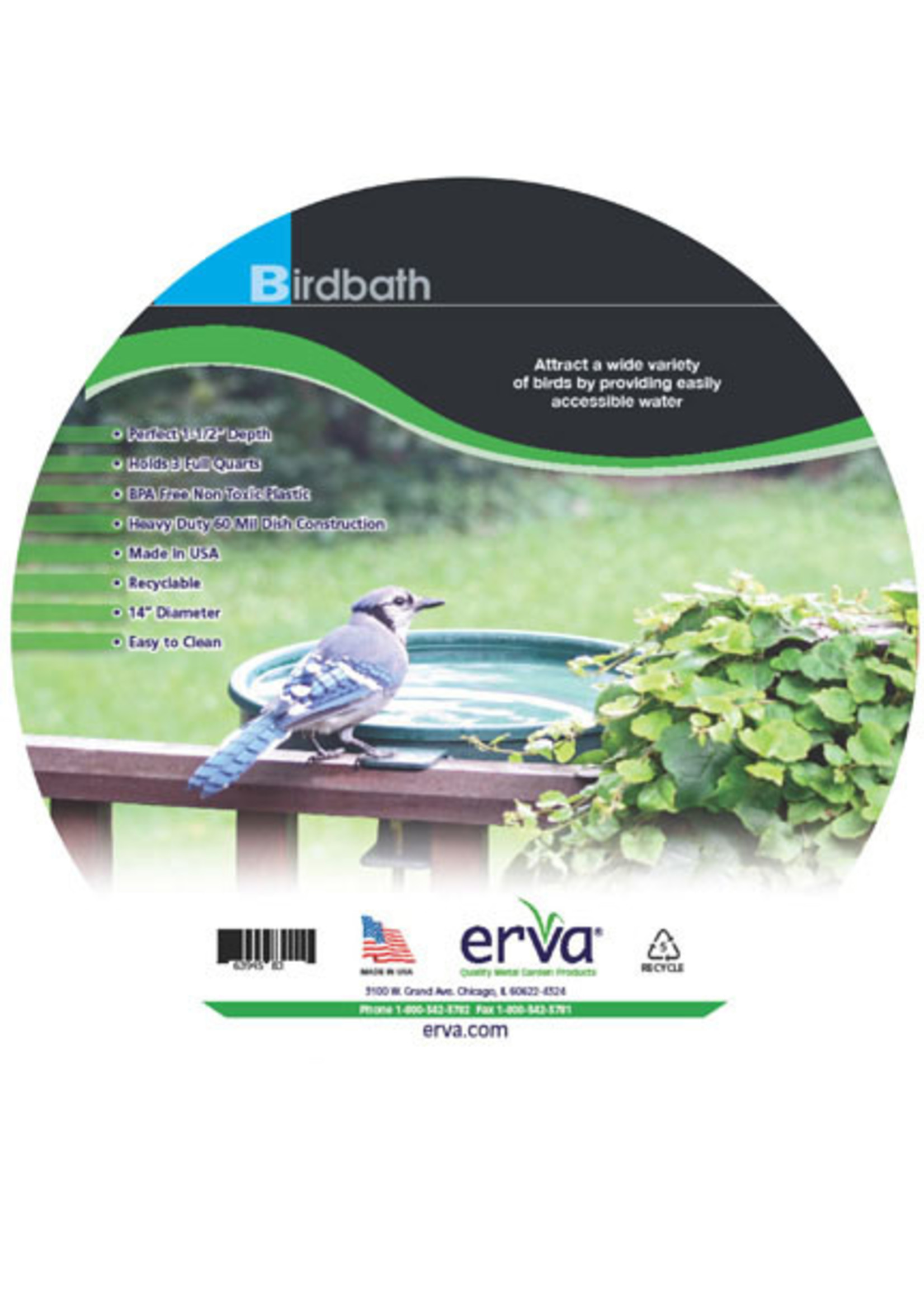 ERVA 14" Bird Bath Dish