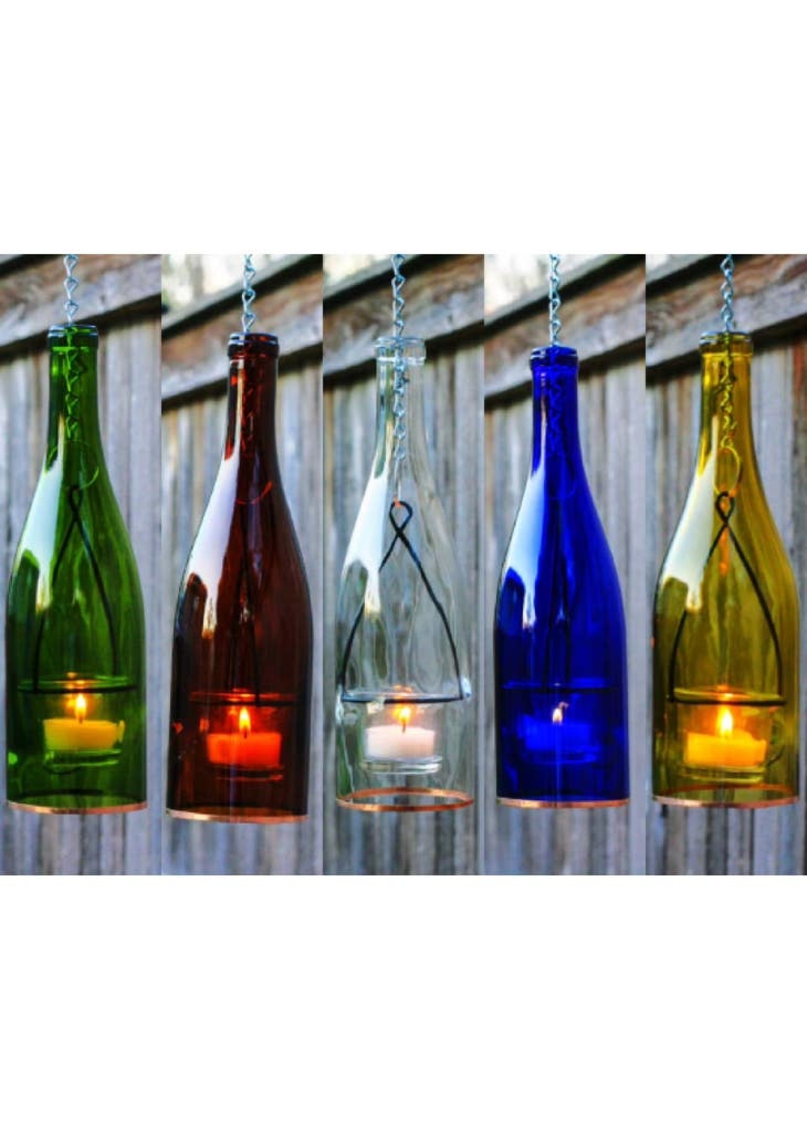 Bottles Uncorked Wine Bottle Lantern - Blue
