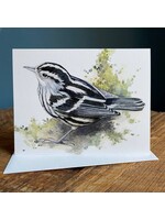 AS Paquette Black & White Warbler - Blank Note Card