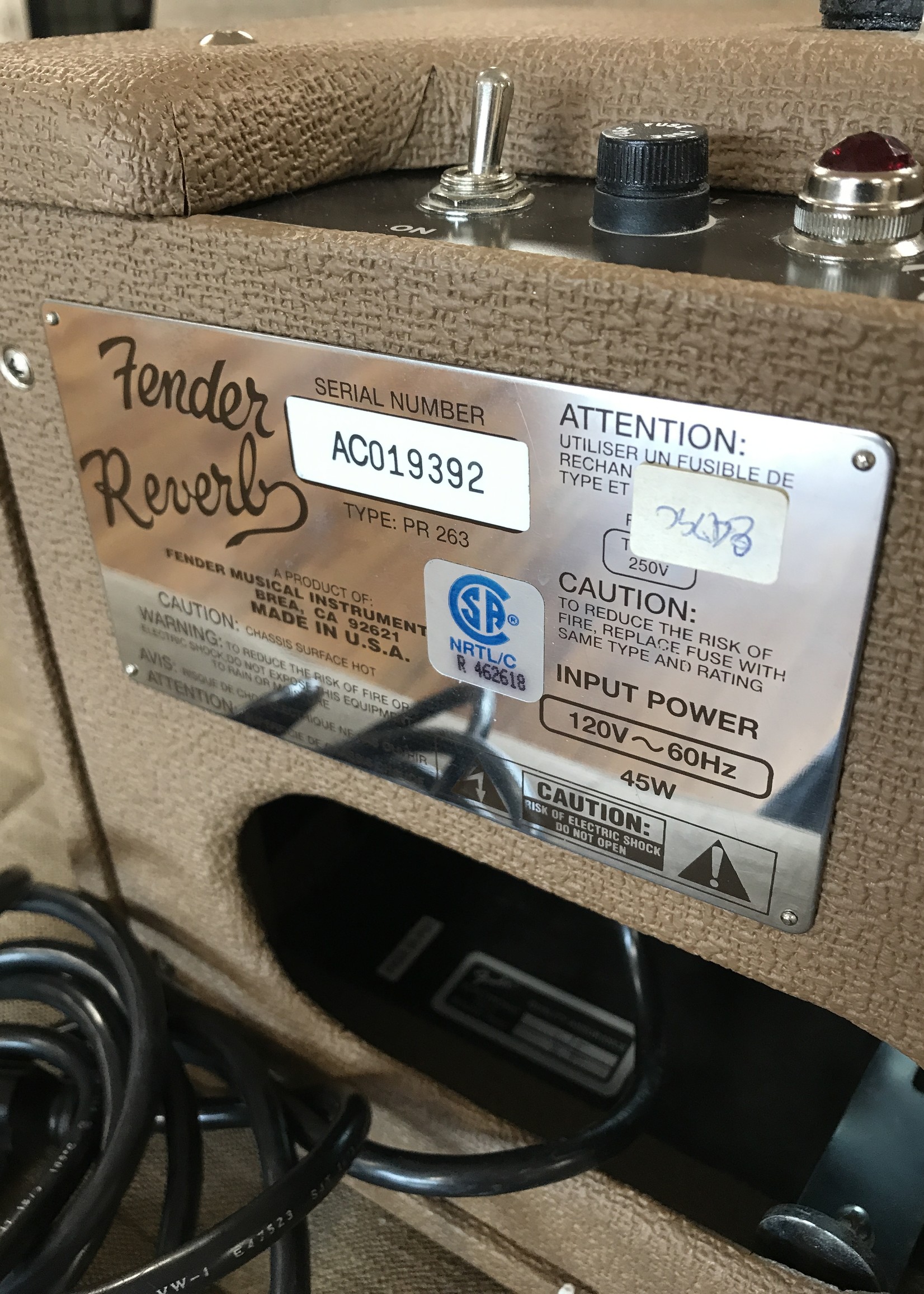 Fender Reverb Tank Brownface (con) KQ