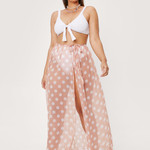 Sheer Polka Dot Maxi Beach Skirt