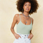 Ribbed Strappy high leg bodysuit