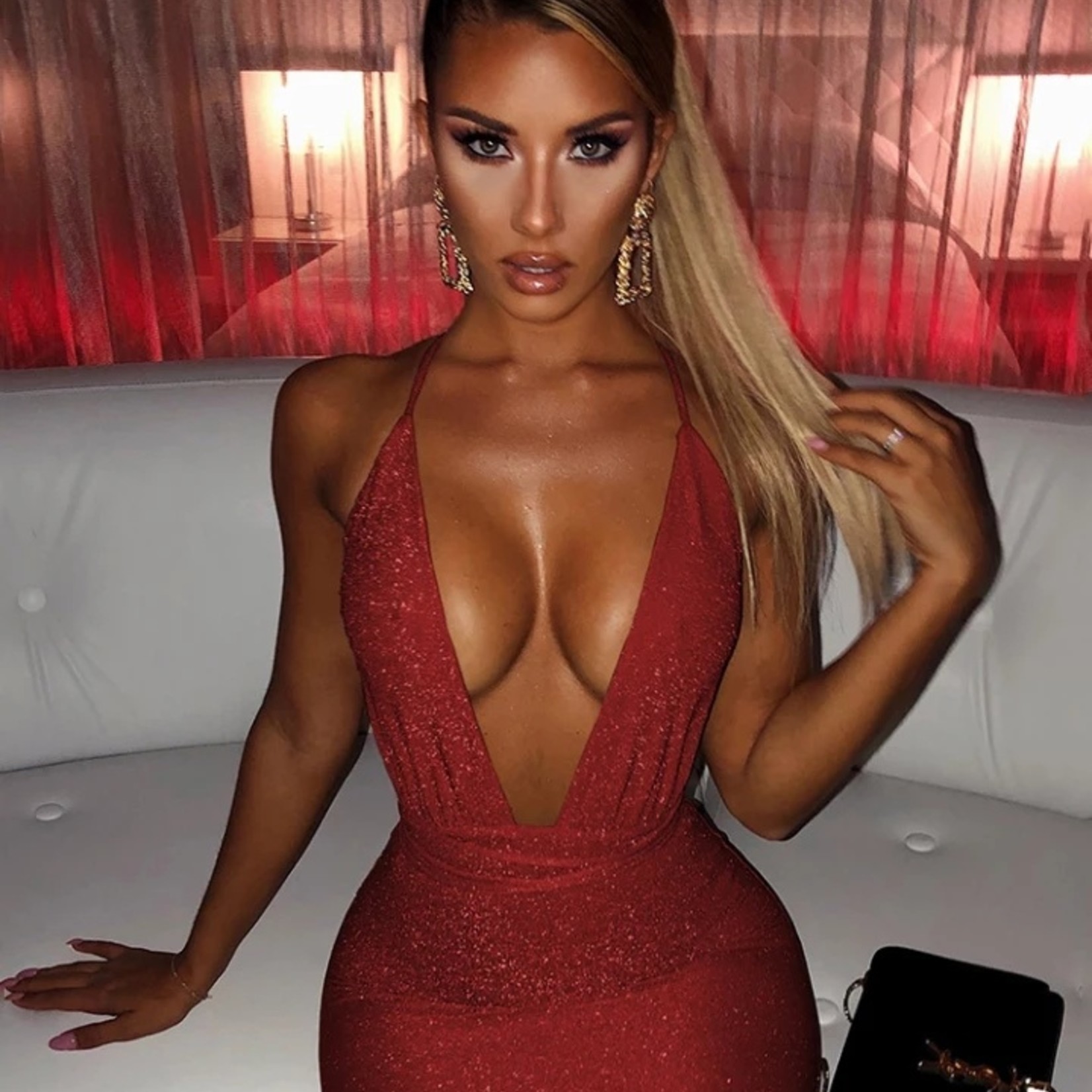 Party Dress V-neck Backless Mini