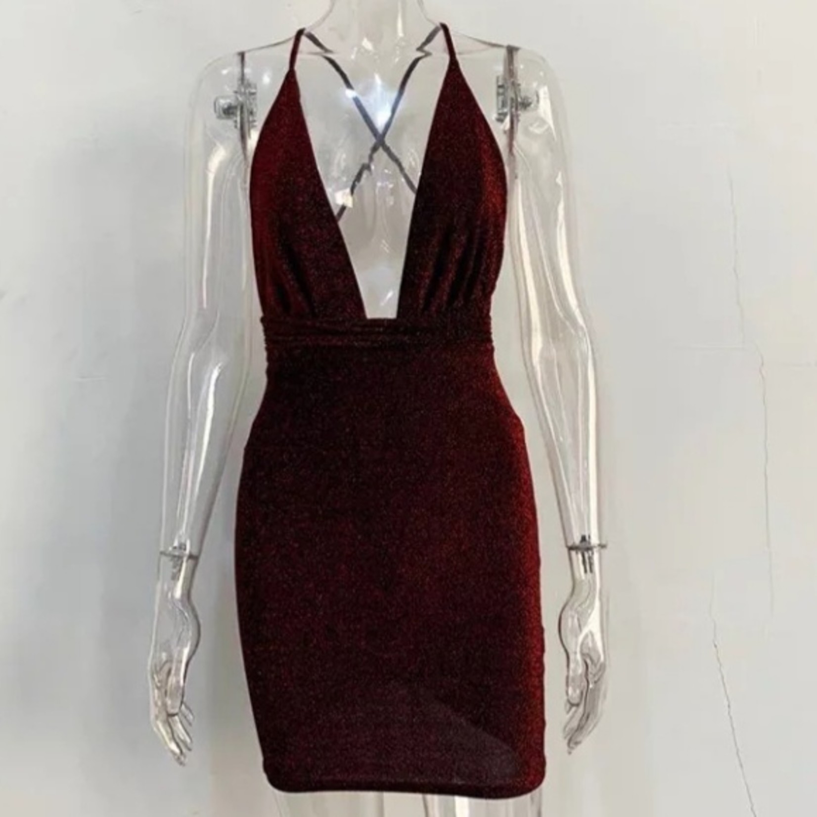 Party Dress V-neck Backless Mini