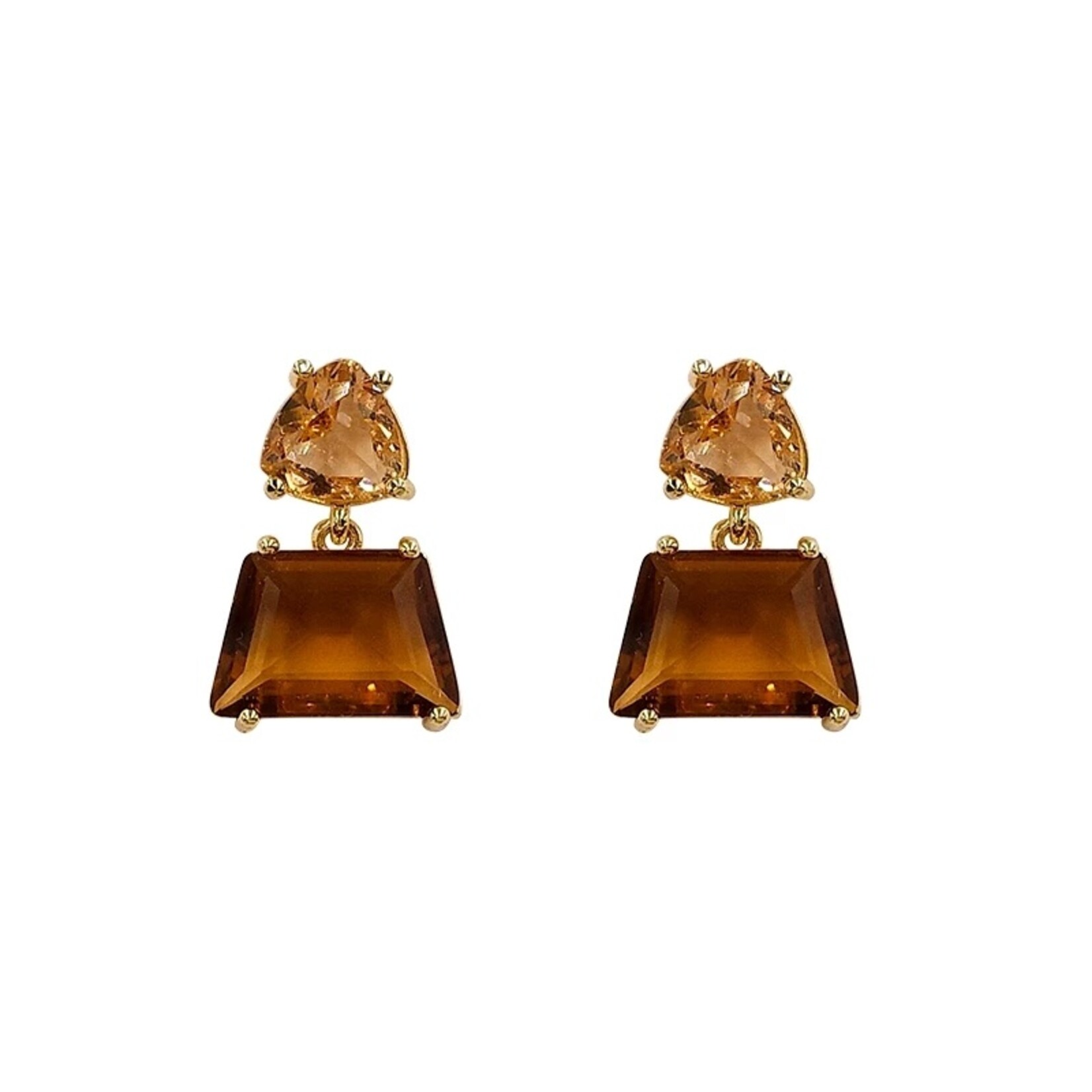 Crystal Earring - 2 Tier Square