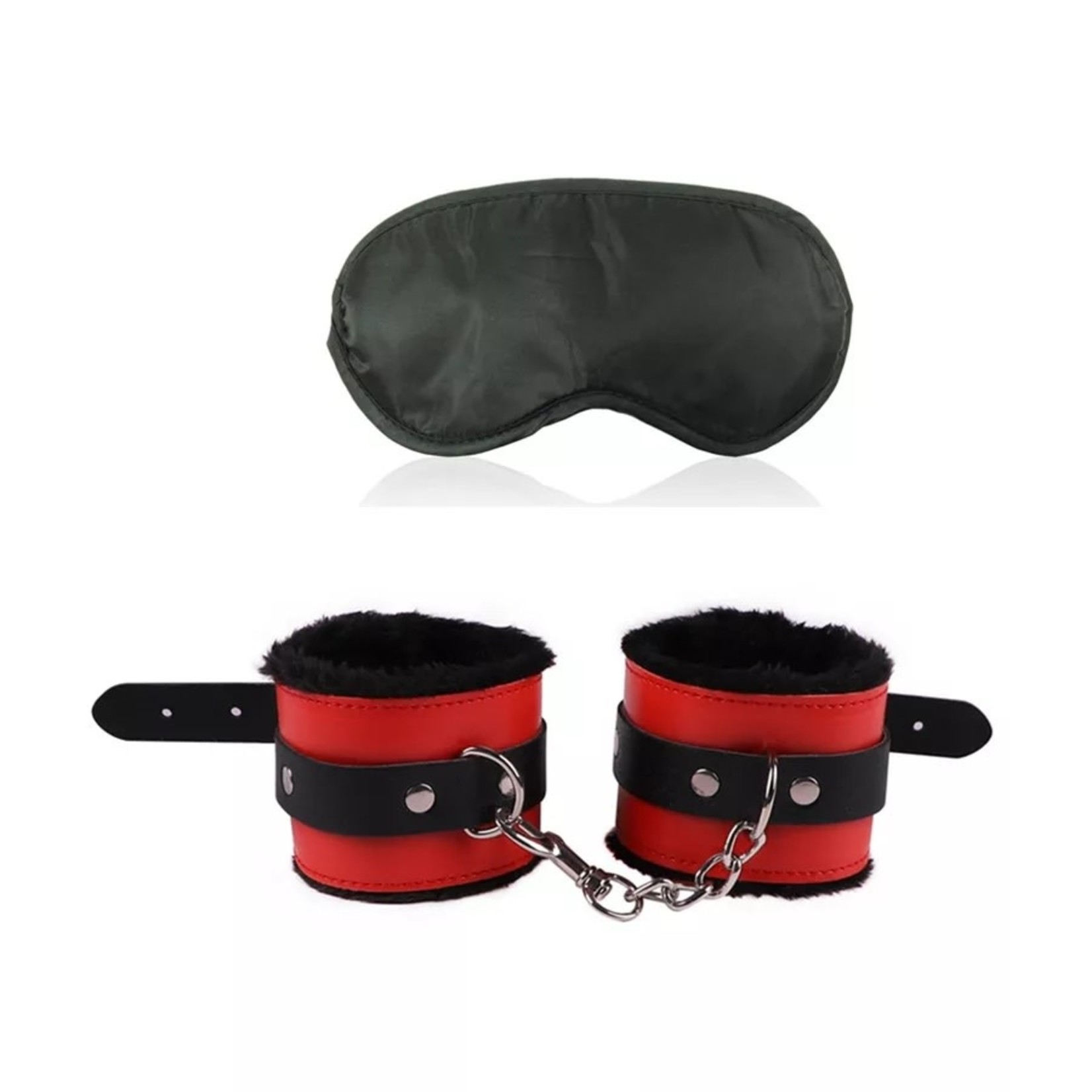 Leather Handcuffs & Blindfold Eye Mask