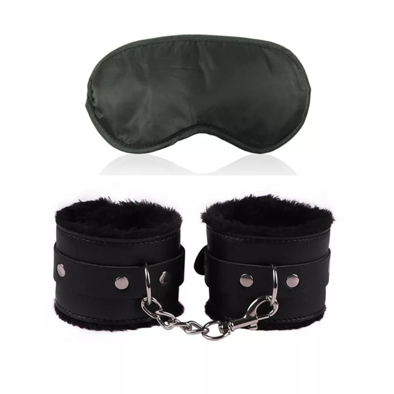 Leather Handcuffs & Blindfold Eye Mask
