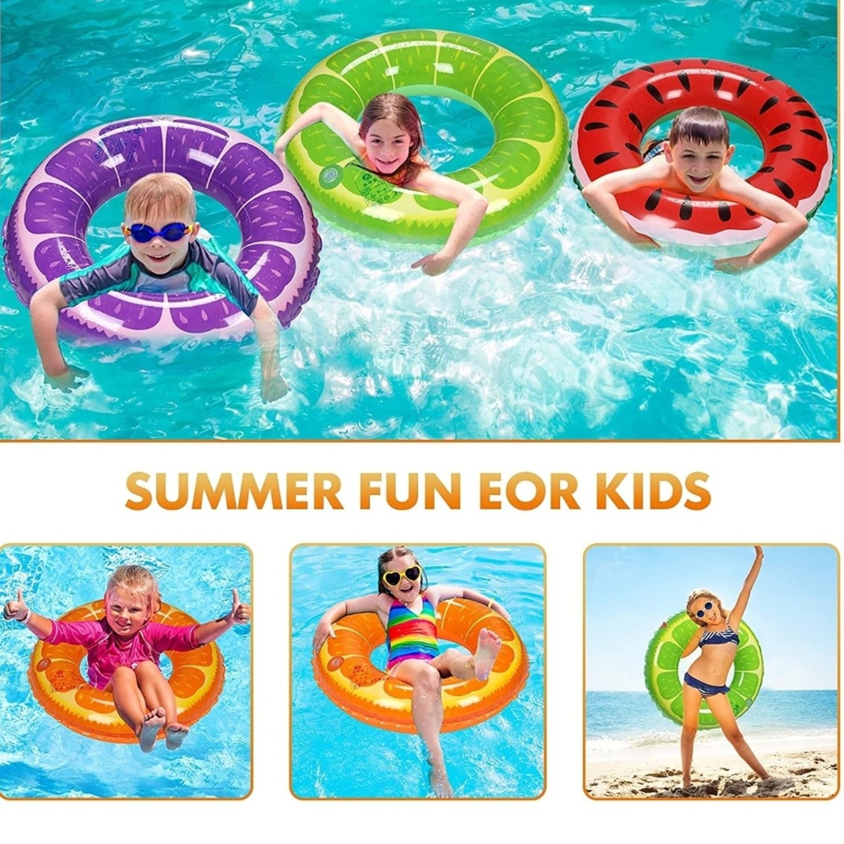 Inflatable Pool Floats - Fruity Tube Rings