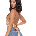 Melrose FNN Sweetheart Crop Top - Taupe Size: L