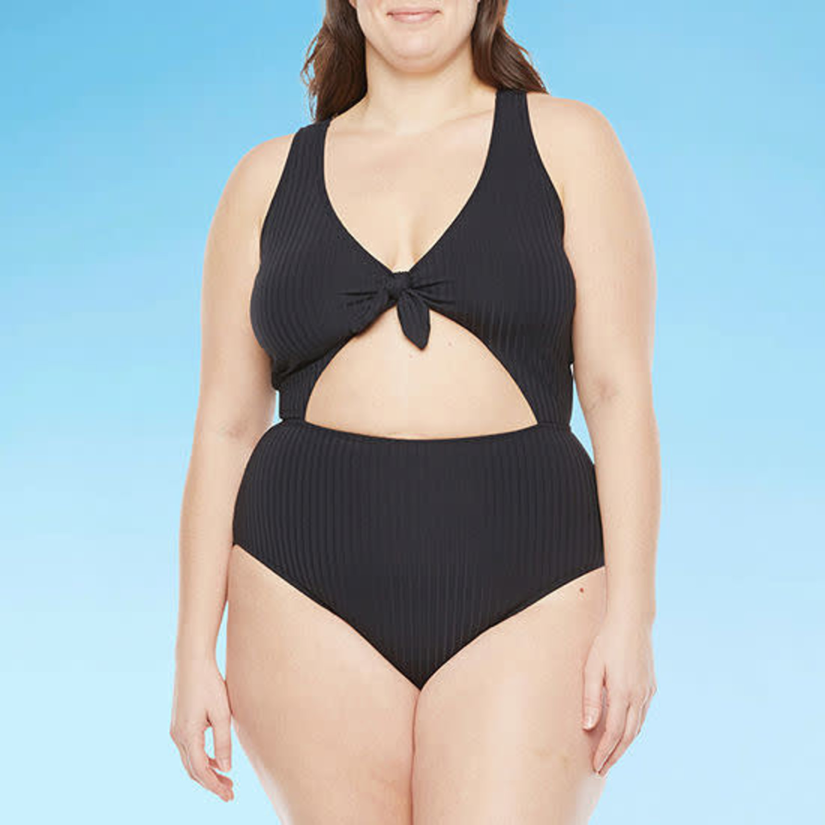 Bunny Tie  One Piece Swimsuit - Black