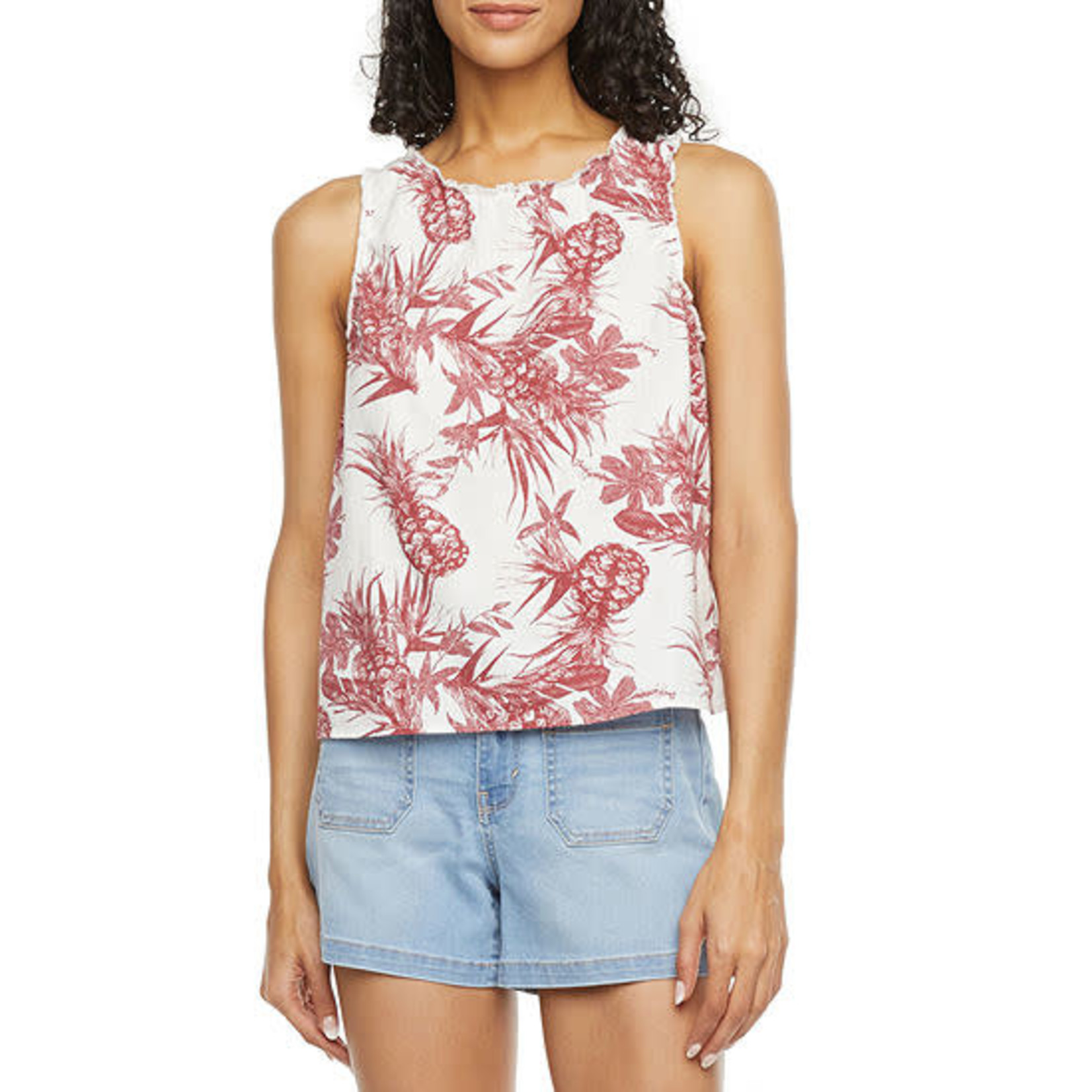 Melrose JPP Round Neck Sleeveless Tank Top  Size: Small  Color: Pine Trop