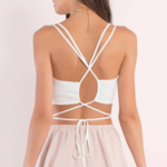 TBB - 	Maggie Strappy Wrap Crop Top  L / Ivory