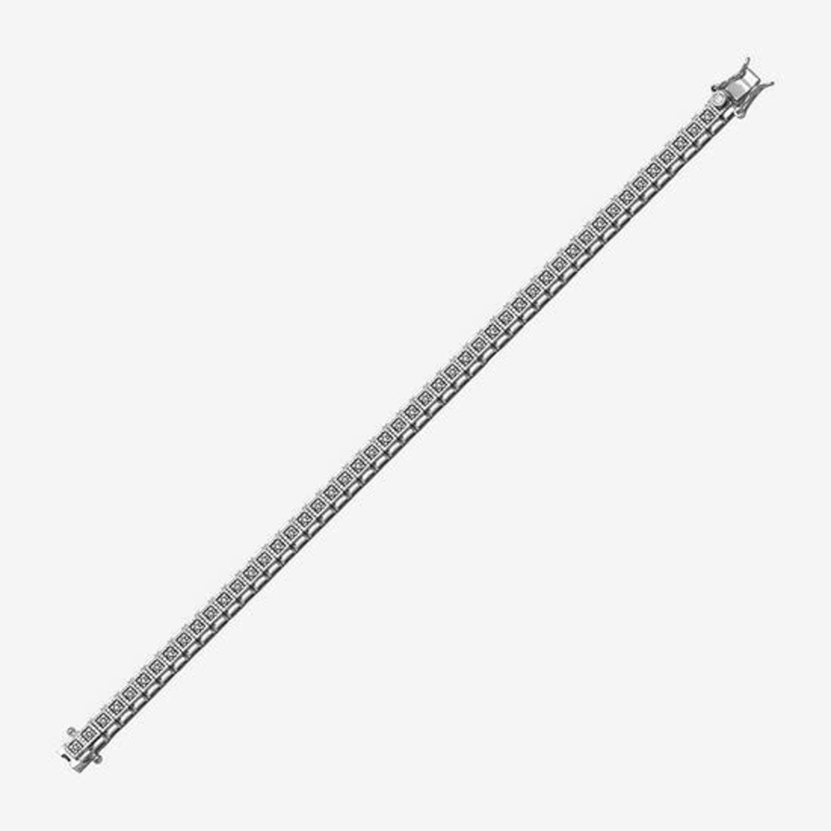 JPP -  Diamond Accent Silver 7.25 Inch Tennis Bracelet - Square Cut