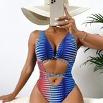 722 - SXY Ombre Cut-out One Piece Swimsuit - Multicolor-M