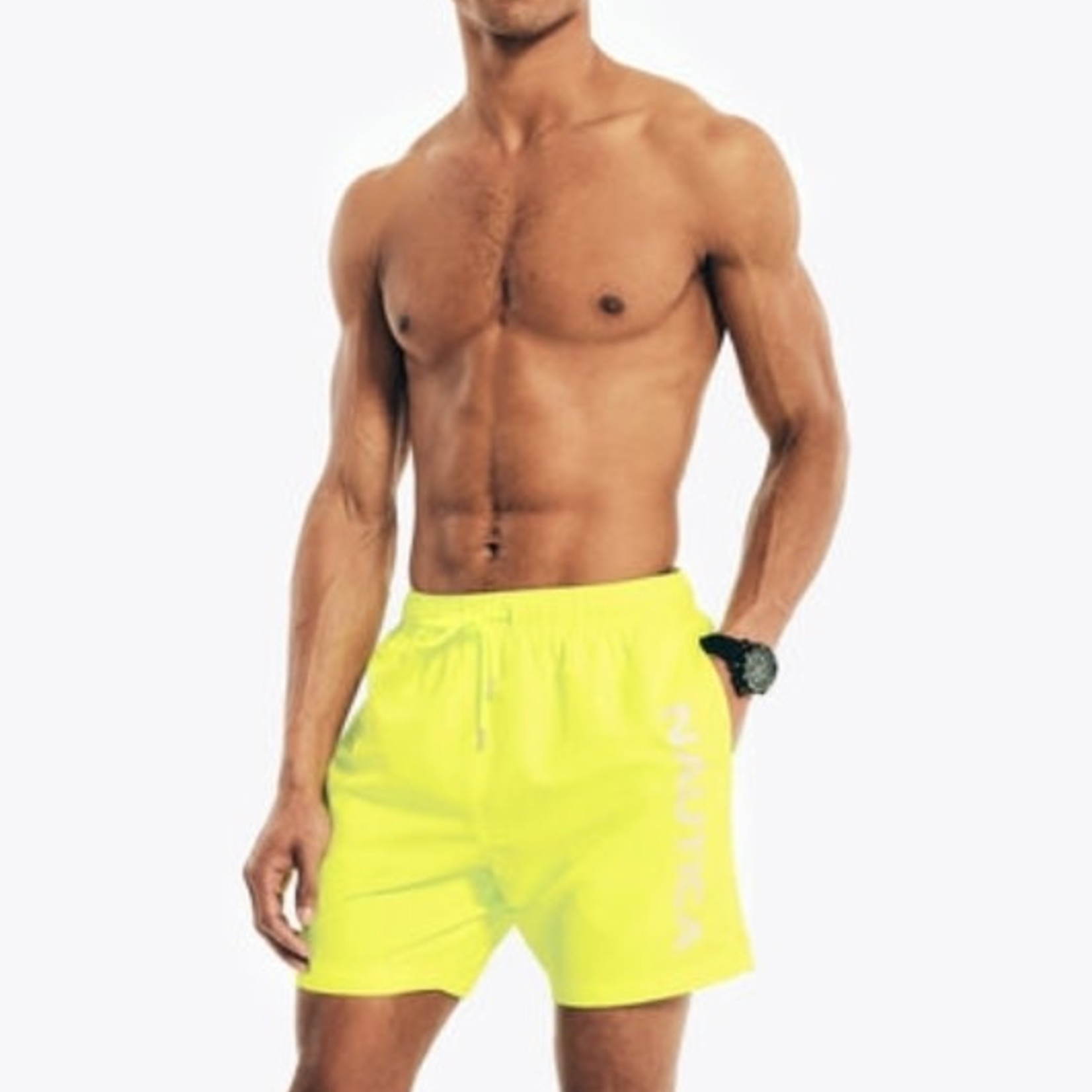 NAUTI - 6" NEON QUICK-DRY SWIM SHORTS - Color: Neon Yellow