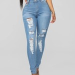 817 - "Fantasea Nights High Rise Jeans - Light Blue