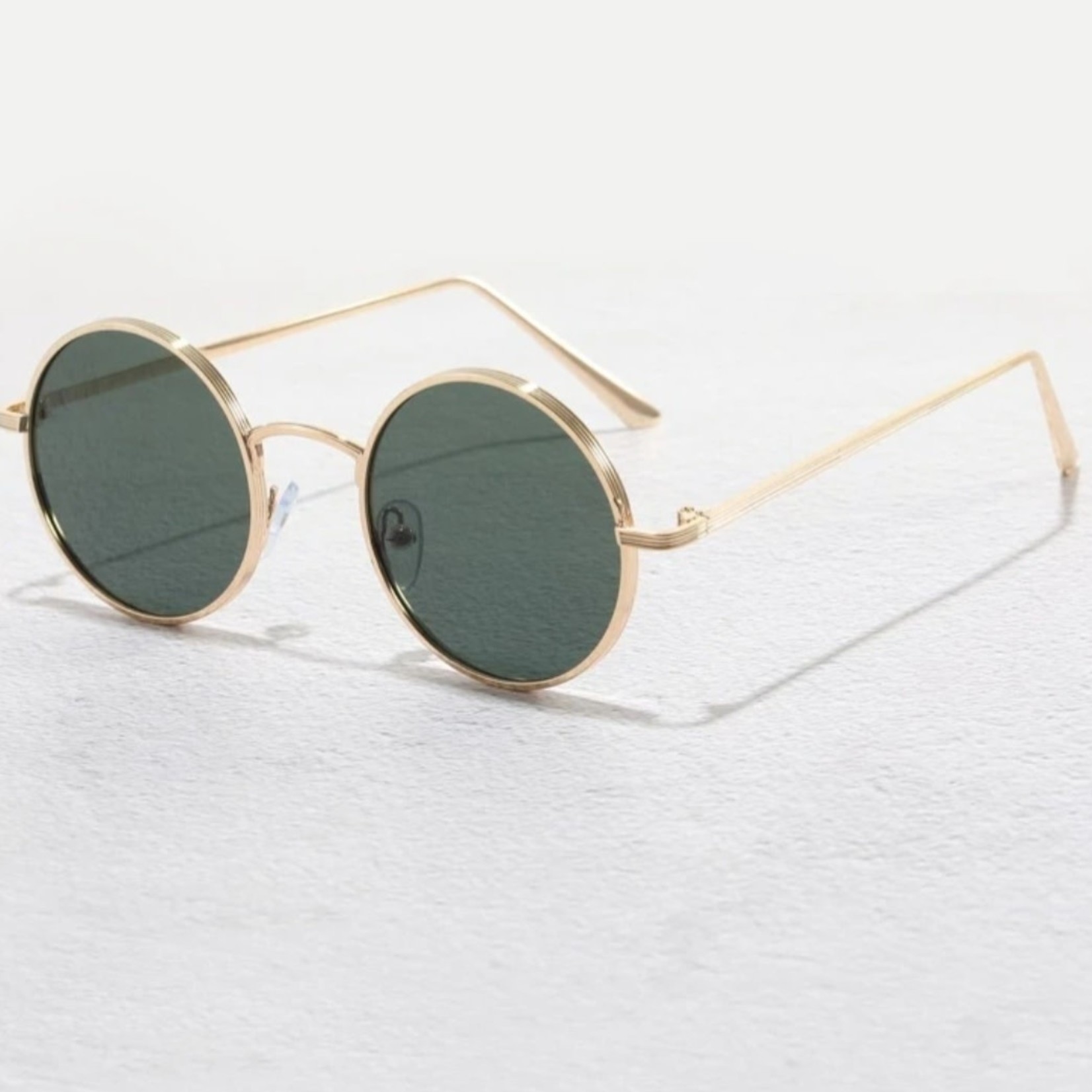 824 - Men Round Frame Fashion Glasses - dark green