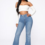 904 "Paige High Rise Flare Jean - LightBlueWash Size: 13"