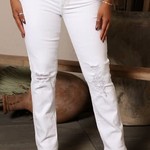 904 - Crossover Slim Straight Leg Jeans - White Size: 13