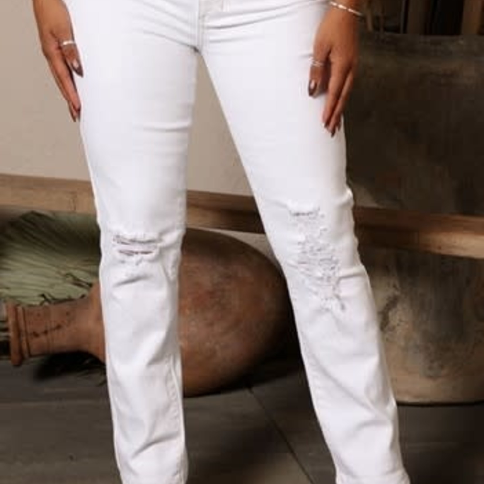 904 - Crossover Slim Straight Leg Jeans - White Size: 13