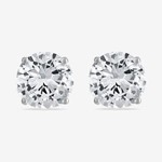 0601 | JJP  - White Sapphire Stud Earrings 25 CTTW - Round