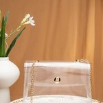 0707 | EIN - Clear Chain Flap Square Bag - Clear