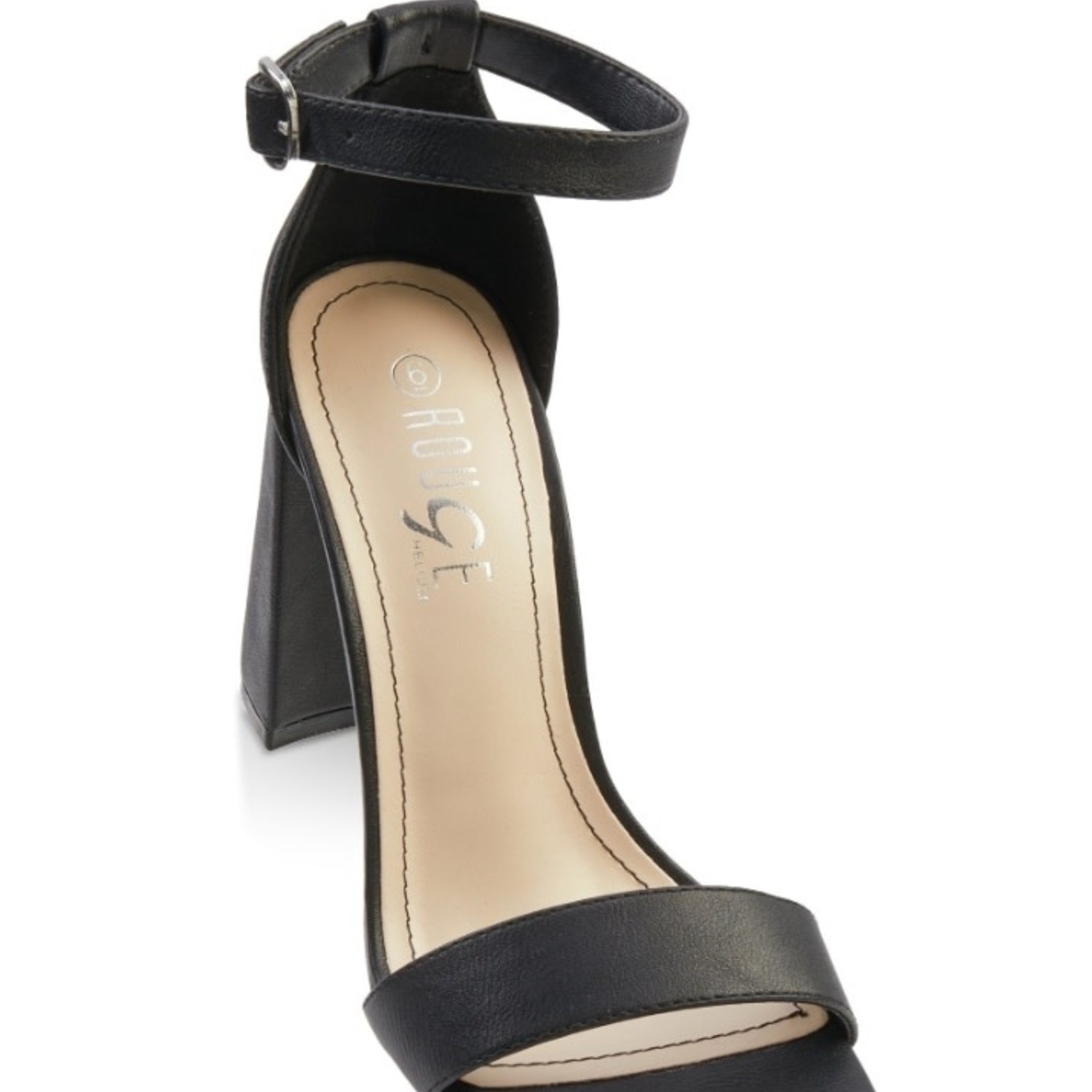 1118 - "Single Band Ankle Strap High Heel Sandals - black"