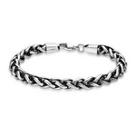 1228 | JPP - " Mens Stainless Steel Black IP 9 8mm Wheat Bracelet"