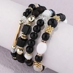 0129 | EIN - EMERY 4pcs Geometric Beaded Bracelet - Black