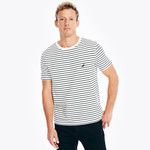NAUTI CREWNECK T-SHIRT - STRIPED  Color: Bright White