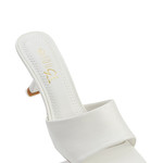 0109 |RBO - "Spool Heel Mules - Color: white"
