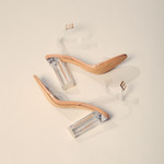 0123 - FT1 | Transparent Vinyl Lucite Heels - NUDE