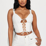 0321  | FFN - "Open Minded Corset Top - White | Size: L"